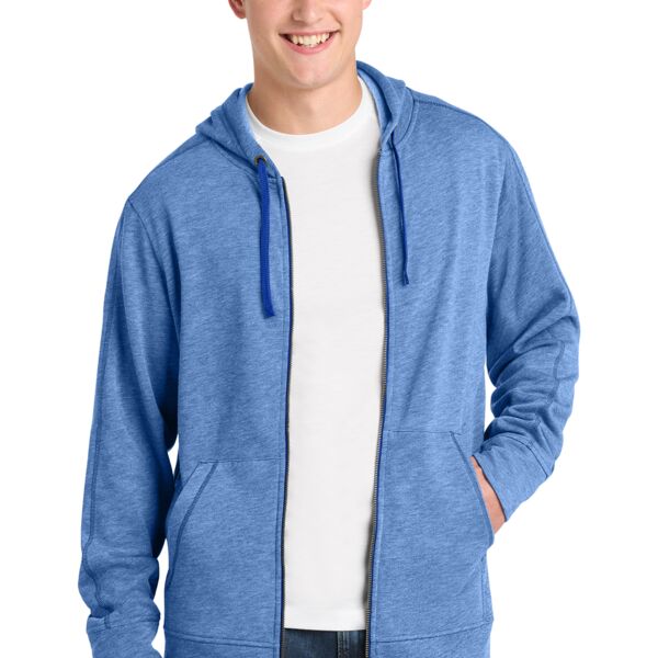 PosiCharge ® Tri Blend Wicking Fleece Full Zip Hooded Jacket Thumbnail